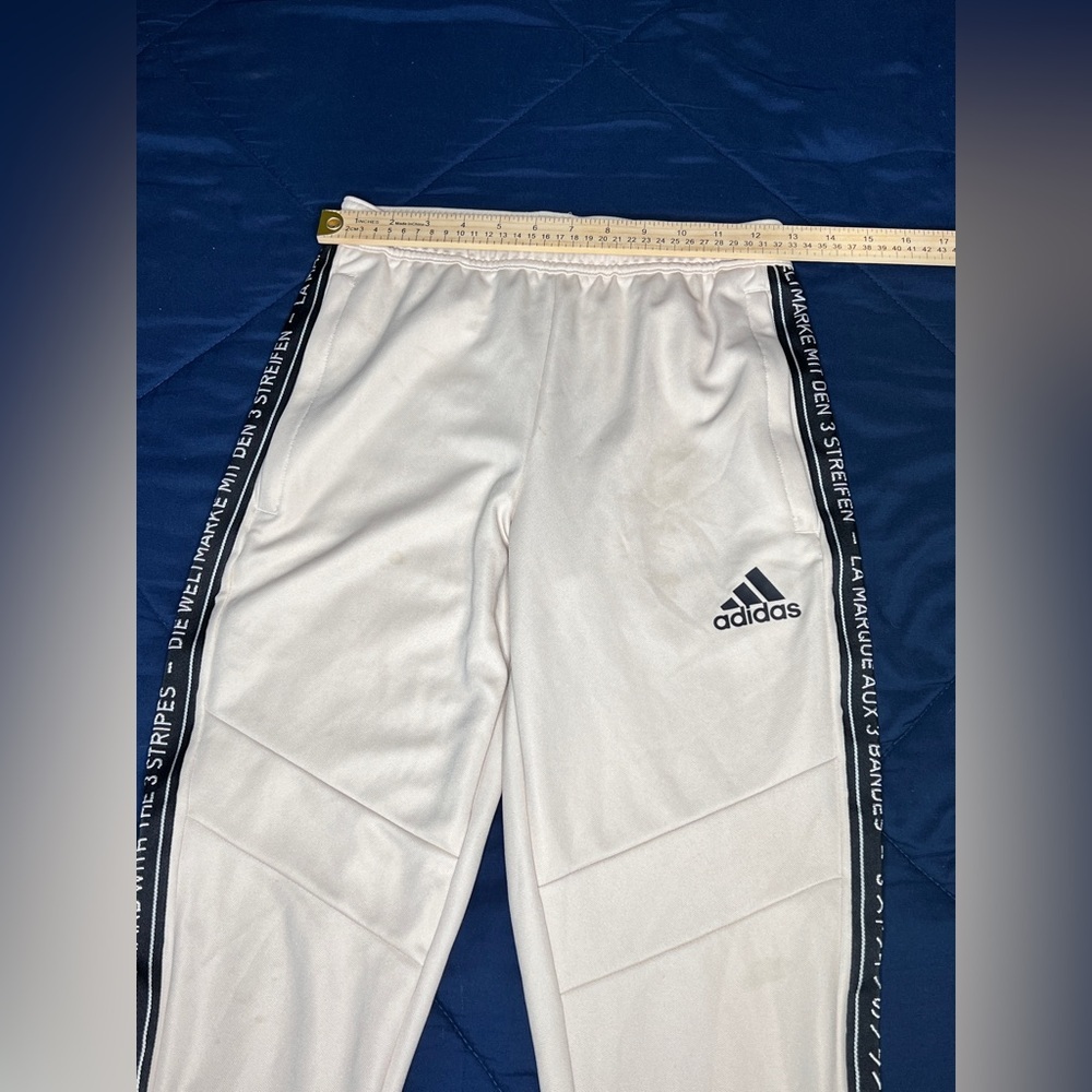 Men's Adidas Cream Track Pants - Picture 4 of 4